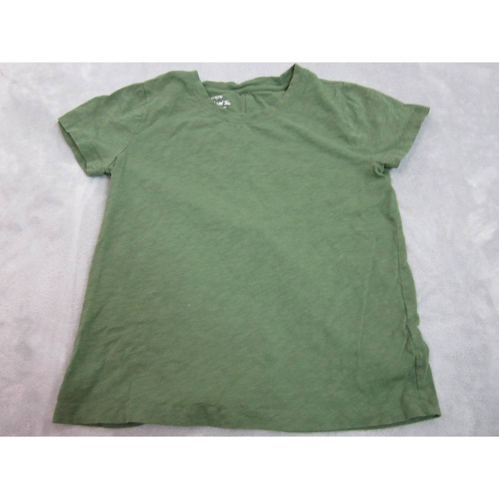 J.Crew Girlfriend Tee Womens Small Olive Green Slub Cotton Tee